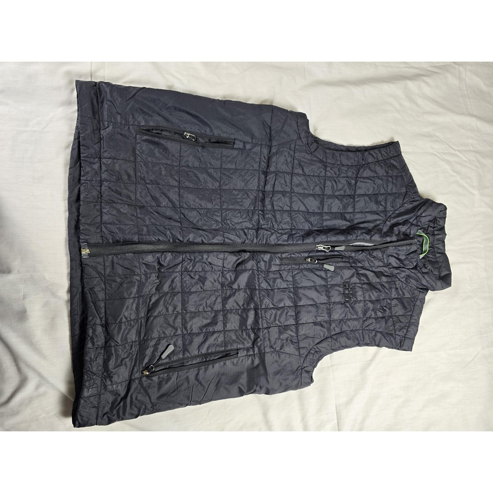 Stio‎ Vest Mens Medium Gray Frontrange Quilted Insulated Full Zip Outdoor